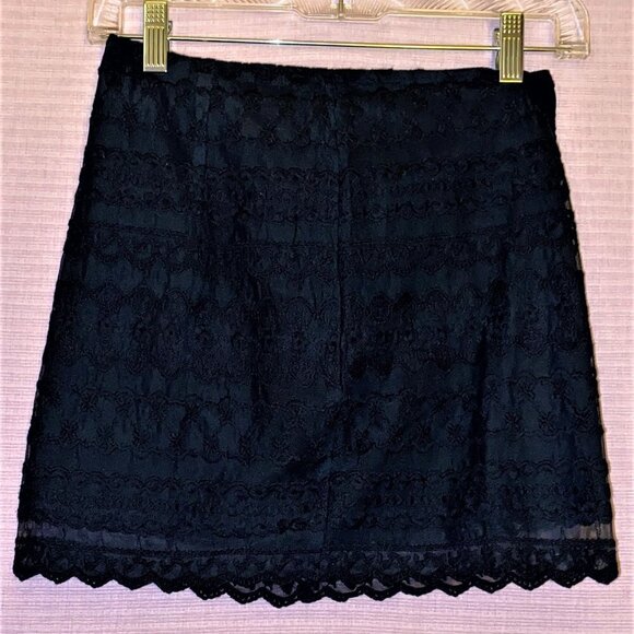 New With Tags Aberccrombie & Fitch Size 00 Dark Blue/Black Lace Like Min… - Picture 3 of 15